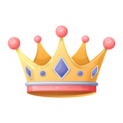 3D Illustration of a shiny crown isolated.