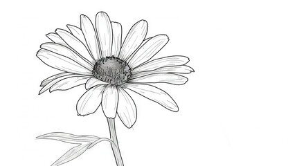 Fototapeta premium A monochrome image of a solitary blossom with one central stem, surrounded by a single stem