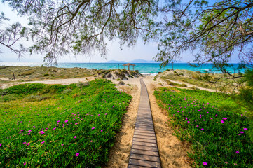 Tam Tam Beach - beautiful coast scenery with paradise beach on island Kos - travel destination in Greece, Europe