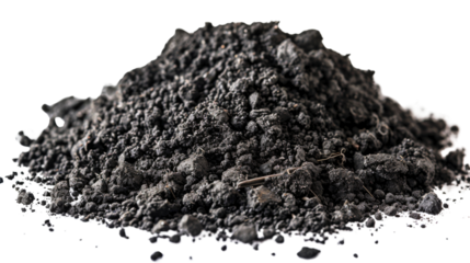 Fertilize Soil ready to planting on transparent background