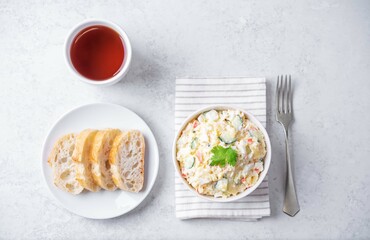 Japanese potato salad in a bowl