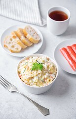 Japanese potato salad in a bowl