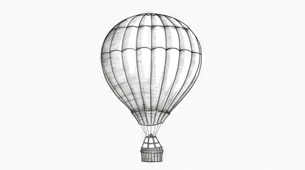 Obraz premium Hot air balloon drawing on white background