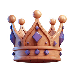 3D Illustration of a shiny crown isolated.