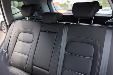 Car back seat with headrest and arm rest, a comfortable automotive fixture
