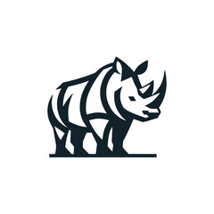 rhino logo design icon template