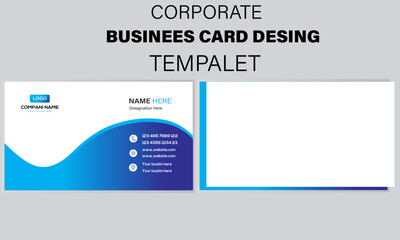 Double -sided modern business card and creative clean  business card and template.