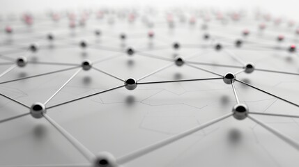 Abstract network of interconnected spheres and lines, symbolizing connectivity and communication.