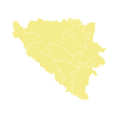 Silhouette and colored (creamy) 
Bosnia and Herzegovina map