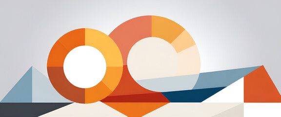 Obraz premium illustrazione con elementi geometrici a tema minimalista astratto contemporaneo