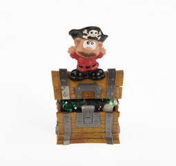 pirate treasure chest isolated on white background