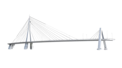 Cable Stayed Bridge on transparent background