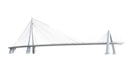 Cable Stayed Bridge on transparent background