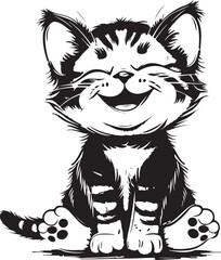 cat vector kitten icon logo cartoon character illustration doodle Cat Vector white Background
