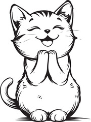 cat vector kitten icon logo cartoon character illustration doodle Cat Vector white Background