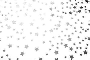 Naklejka premium White Background With Silver Stars, Stars Background, White and Silver Background