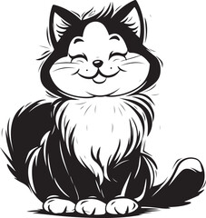 cat vector kitten icon logo cartoon character illustration doodle Cat Vector white Background