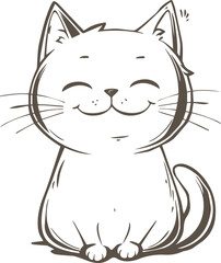 cat vector kitten icon logo cartoon character illustration doodle Cat Vector white Background
