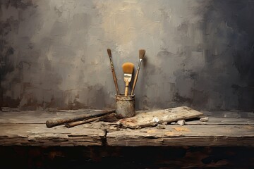 Ensure there's a balance between dark, gritty textures and lighter, foggy elements to maintain interest and complexity.
