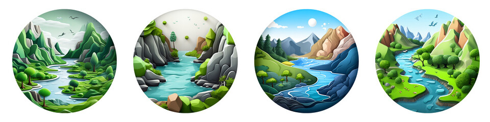 Biomes clipart collection, symbol, logos, icons isolated on transparent background