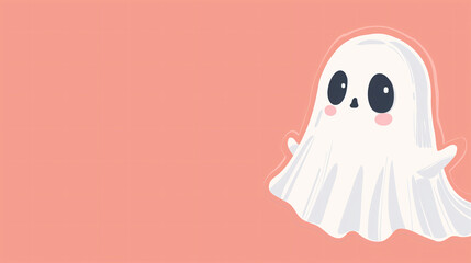 Fototapeta premium little ghost halloween concept, copy space