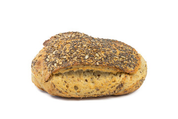 miche de pain, en gros plan, isolé sur un fond blanc