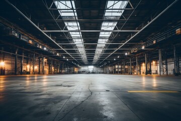 Obraz premium Interior of a large empty warehouse