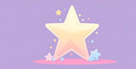 isolated soft background with copy space, Star or celebrity figure concept, illustration