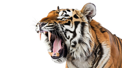 Fototapeta premium Roaring Tiger on transparent background