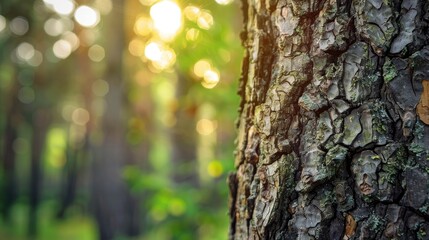 Obraz premium Macro close up of aged tree bark in forest