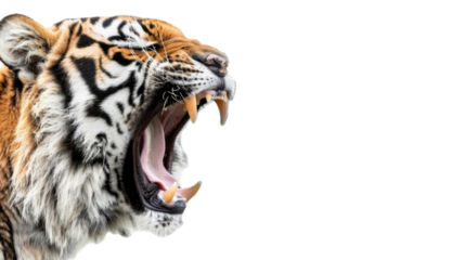 Roaring Tiger on transparent background