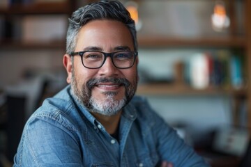 Obraz premium Portrait of a middle aged male software developer