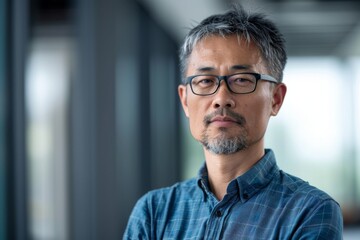 Obraz premium Portrait of a middle aged male software developer