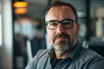Fototapeta premium Portrait of a middle aged male software developer