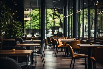 Fototapeta premium Interior of a modern empty cafe