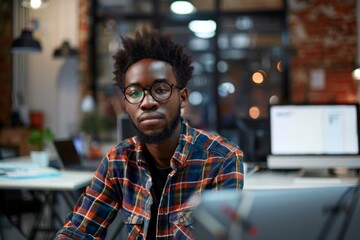 Obraz premium Portrait of a young male software developer