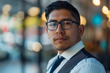 Fototapeta premium Portrait of a young male accountant