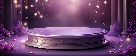  Crystal podium diamond 3d background display glass jewelry product render blue platform. Podium ice crystal stand diamond stage gem white abstract pedestal stone purple luxury sapphire cosmetic scene