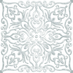 Black and white seamless pattern with arabesques  in a retro style. Vector illustration