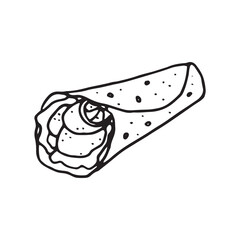 Fajitas illustration on isolated white background