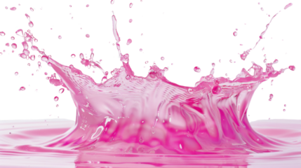 Pink Water Splash on transparent background