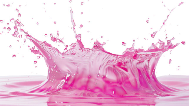 Pink Water Splash on transparent background