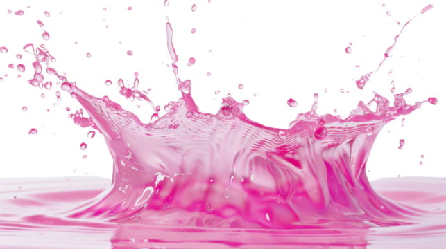 Pink Water Splash on transparent background - Powered by Adobe