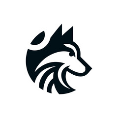 wolf logo design icon template