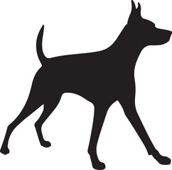 A lovely dog silhouette vector art illustration