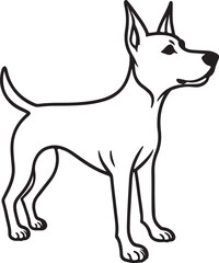 A lovely dog silhouette vector art illustration