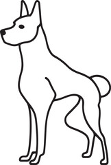 A lovely dog silhouette vector art illustration