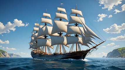  Abstraktion Segel der Romantik 16x9. Hintergrund f&uuml;r das Design 1.