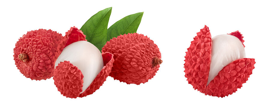 lychee fruit isolated on white background with full depth of field