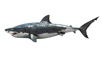 Naklejka premium Metallic shark on transparent background